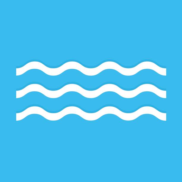 illustrazioni stock, clip art, cartoni animati e icone di tendenza di icona onda isolata su sfondo blu. illustrazione vettoriale. - finlandia laghi