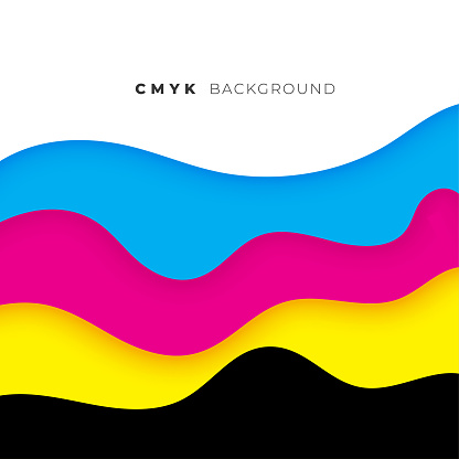 wave style cmyk flowing colors background