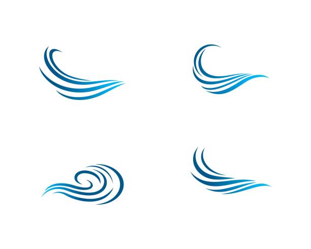 wellensymbol-illustration - wind stock-grafiken, -clipart, -cartoons und -symbole