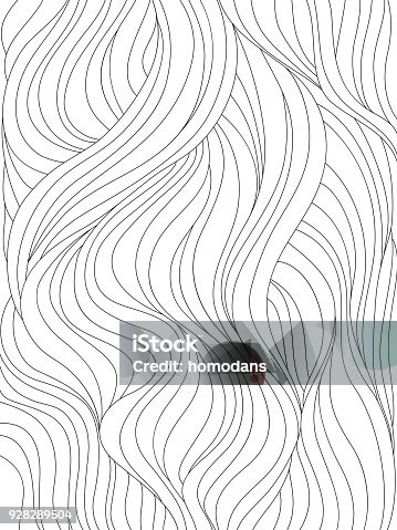 istock Waves or hair background vector 928289504