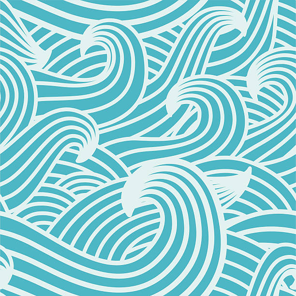 Waves - seamless texture vector art illustration