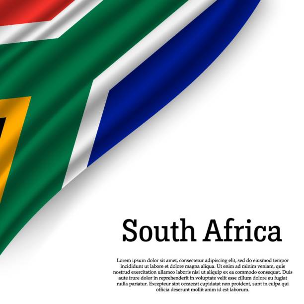 развевающийся флаг южной африки - south africa stock illustrations