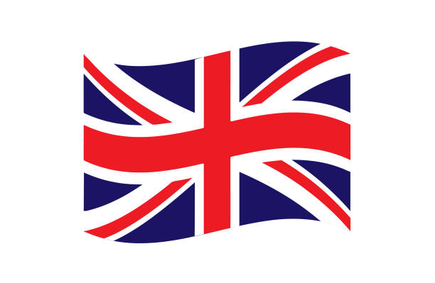 волновой флаг соединенного королевства вектор иллюстрация eps10 - england australia stock illustrations