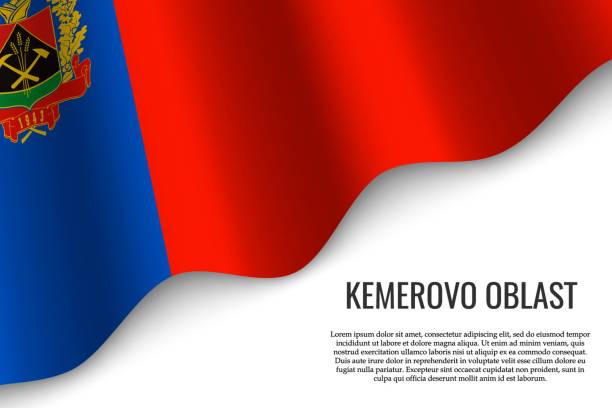 ilustrações de stock, clip art, desenhos animados e ícones de waving flag on transparent background - kemerovo