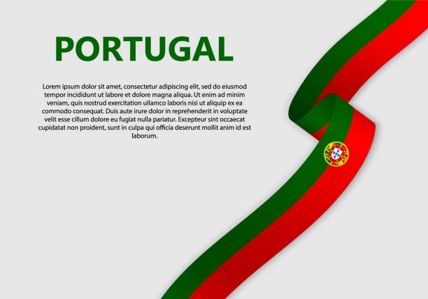 ilustrações de stock, clip art, desenhos animados e ícones de waving flag vector illustration - portugal flag