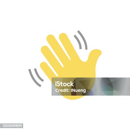istock Waving hand gesture icon. Waving hand gesture vector isolated on white background. 1303509809