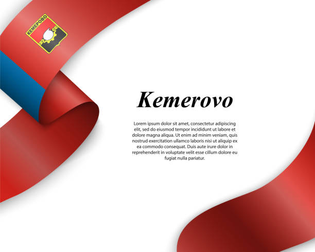 ilustrações de stock, clip art, desenhos animados e ícones de waving ribbon with flag of city - kemerovo