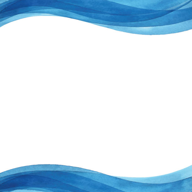 Wavy Blue Watercolor Background Vector illustration of watercolor background. wave water borders stock illustrations
