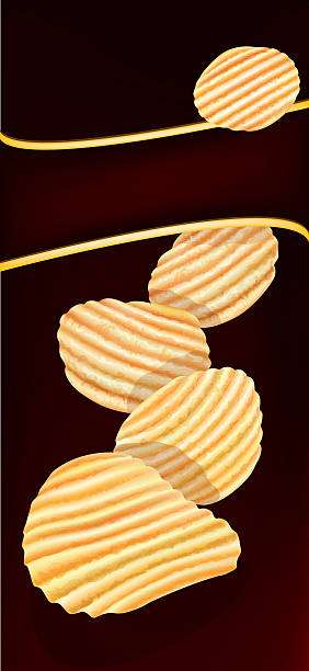 wellenförmige-chips - chips potato stock-grafiken, -clipart, -cartoons und -symbole