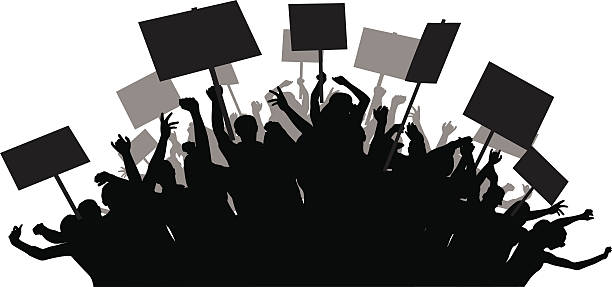 We Doth Protest A-Digit angry crowd stock illustrations