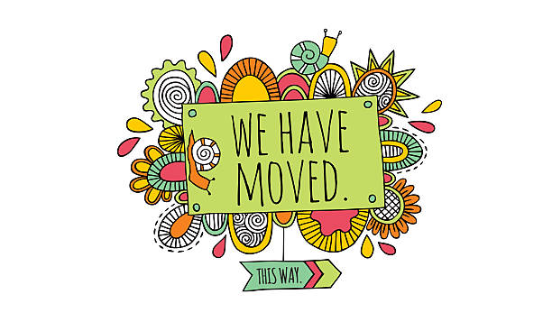 We Have Moved Hand Drawn Doodle Vector vector art illustration