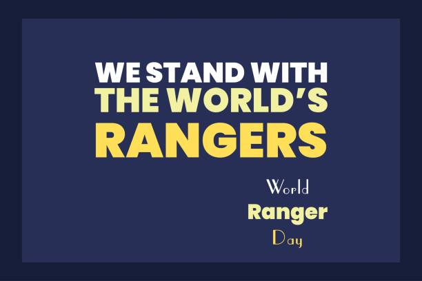 мы стоим рядом с мировыми рейнджерами. всемирный день рейнджера. - rangers stock illustrations