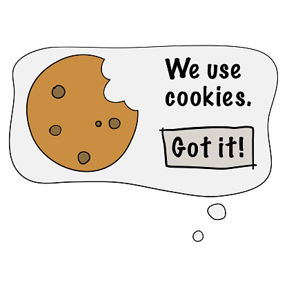 We use cookies website alert design concept. Funny cartoon vintage style.