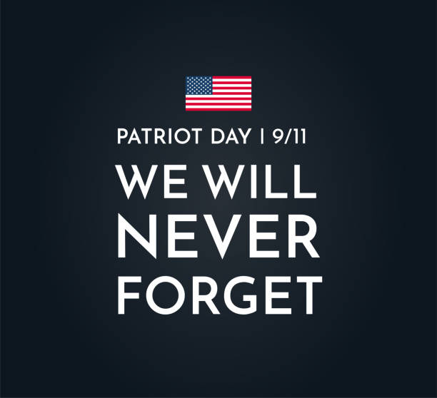 ilustraciones, imágenes clip art, dibujos animados e iconos de stock de nunca lo olvidaremos, día del patriota. vector - memorial day