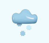 istock Weather icon Cloud with flake of snow. Vector illustration 1401366077