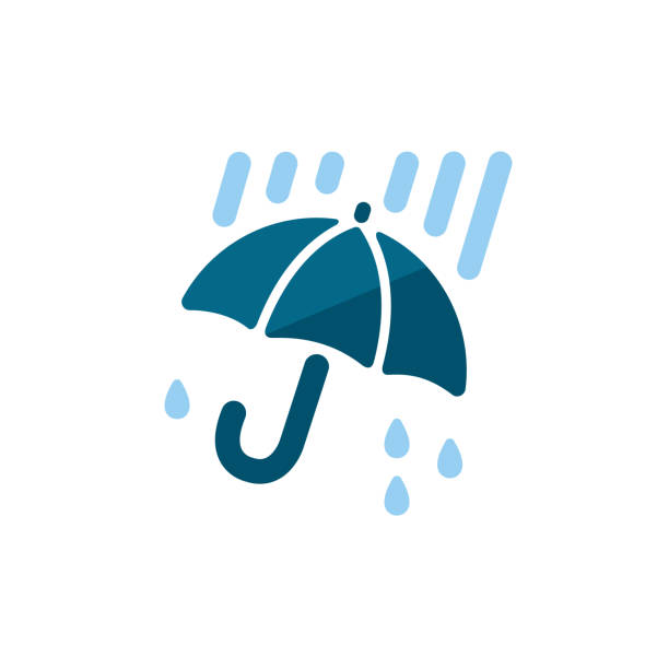 Weather icon / color version ( downpour , storm ) Weather icon / color version ( downpour , storm ) rain borders stock illustrations