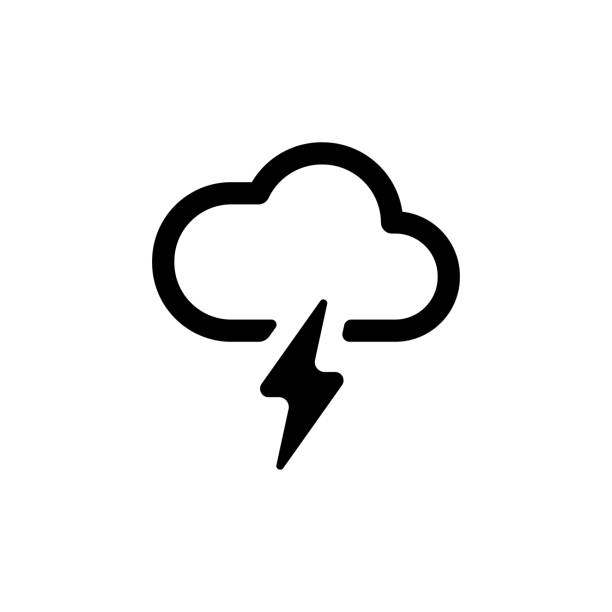 Weather icon  ( cloud and lightning ) Weather icon  ( cloud and lightning ) rain borders stock illustrations