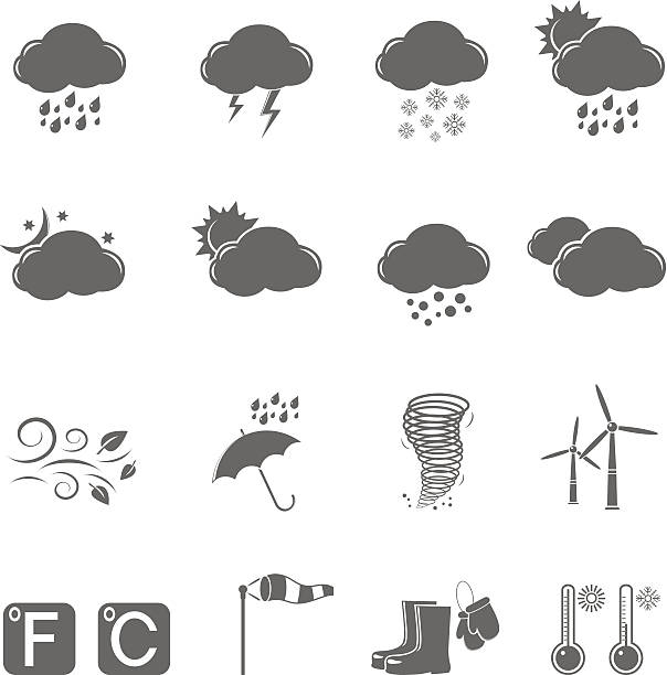 bildbanksillustrationer, clip art samt tecknat material och ikoner med weather icons - wind turbine sunset