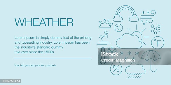 istock Weather  Web Banner Composition Icons Editable Stroke 1385763473