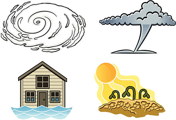 Weather-Related Natural Disasters vector art illustration