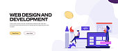 Web Design and Development Concept Vector Illustration for Website Banner, Advertisement and Marketing Material, Online Advertising, Business Presentation etc.