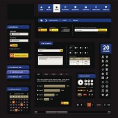 A set of web design template in dark design.