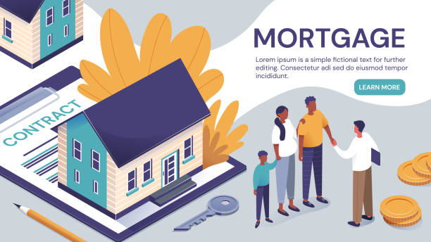 шаблон веб-страницы для ипотечного договора - mortgage stock illustrations