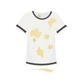 Dirty white t-shirt. Vector illustration on a white background.