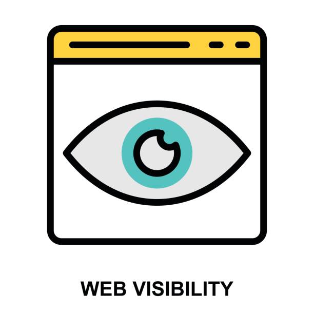 Web Visibility Web Visibility Vector Color Line Icon website visibility stock illustrations