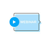 Webinar Icon, with play button. Modern flat style vector illustration.