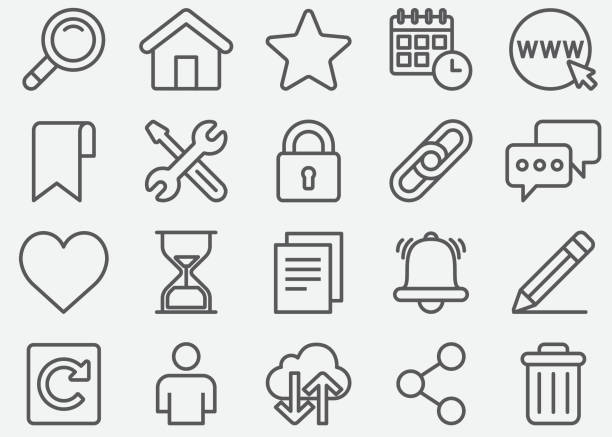 Website and Homepage Line Icons Website and Homepage Line Icons house symbols stock illustrations