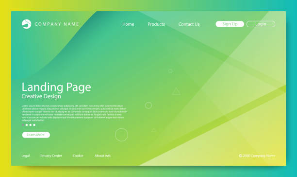 Website Landing Page, Abstract Background, Gradient Pattern and Modern Style Abstract Background with Gradient Texture is A Cool Design. This Use is Usually for Multimedia and Publishing Industry. flyers templates stock illustrations