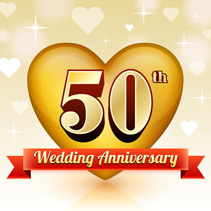 Wedding Anniversary Badge Red and Gold Collection Background