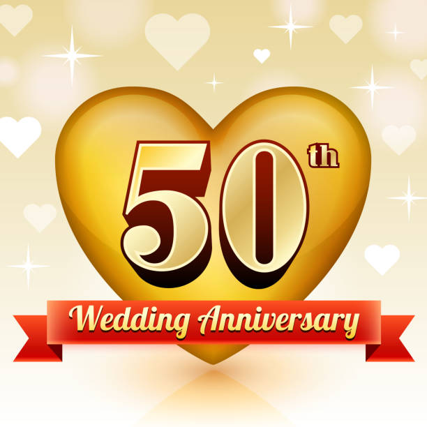 Best 50th Wedding  Anniversary  Illustrations Royalty Free 