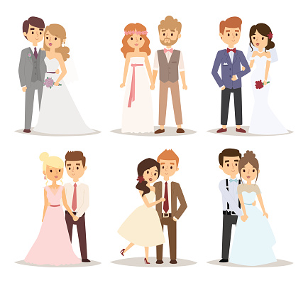 Wedding couple vector illustration