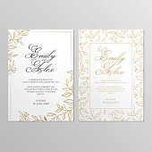 istock Wedding invitation card with floral ornament. Botanical gold ornament. Vector illustration. 1273223074