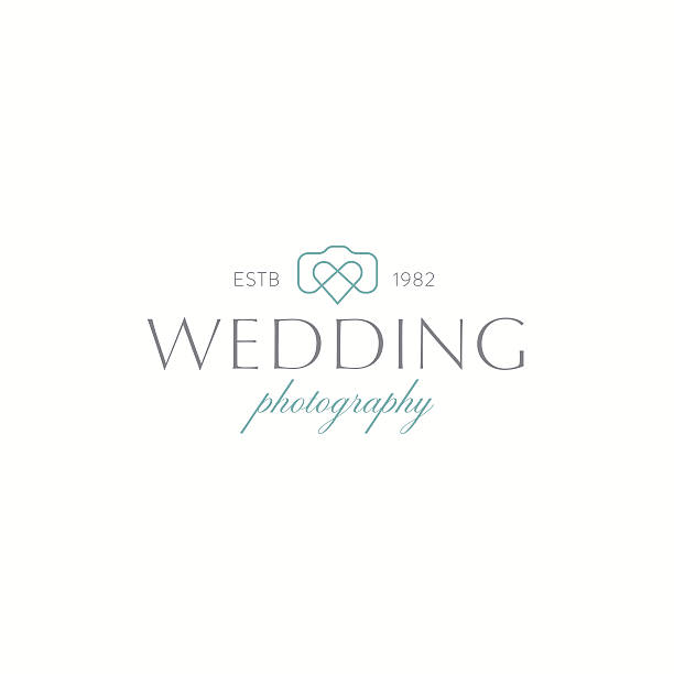 illustrations, cliparts, dessins animés et icônes de logo de la photographie - photographe mariage