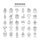 Wedding - Regular Line Icons - Vector EPS 10 File, Pixel Perfect 30 Icons.
