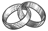 istock Wedding Ring BandsVintage Woodcut Illustration 1387656838