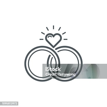 istock Wedding Rings Icon 1095813972