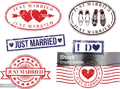 istock Wedding rubber stamps 472321675