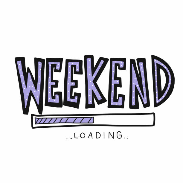 Weekend loading word vector illustration Weekend loading word vector illustration happy friday stock illustrations
