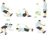 istock Weightlifting and exercises (Vector) 90976447