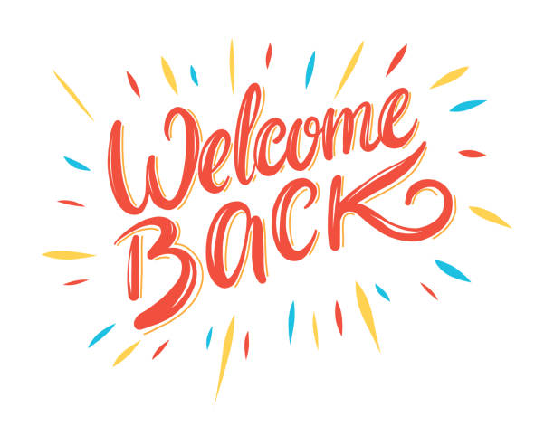 Welcome back hand drawing vector illustration. Welcome back hand drawing vector illustration isolated on white background. back stock illustrations