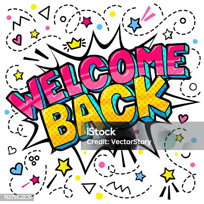 istock Welcome Back lettering in pop art style. 1127193009