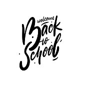 Welcome back to school. Hand drawn vector illustration. Isolated on white background. Design for poster, banner, print and web.