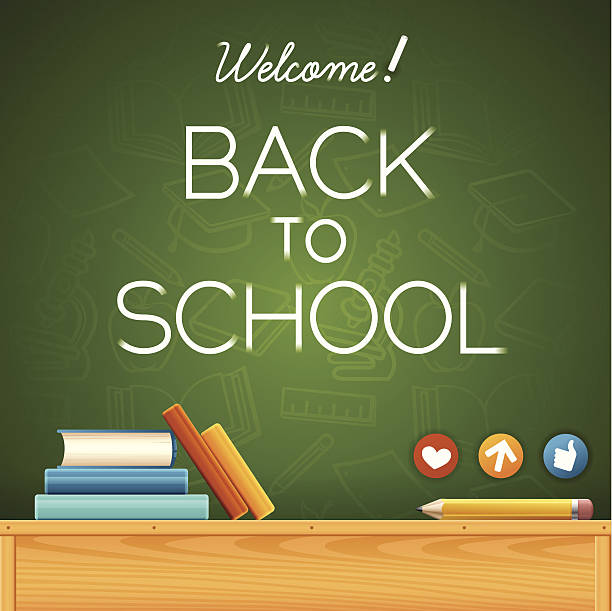 Welcome Back to School! Welcome back to school background. EPS 10 file. Transparency effects used on highlight elements. teacher backgrounds stock illustrations