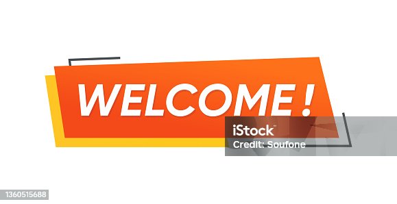 istock Welcome text ribbon banner vector design 1360515688
