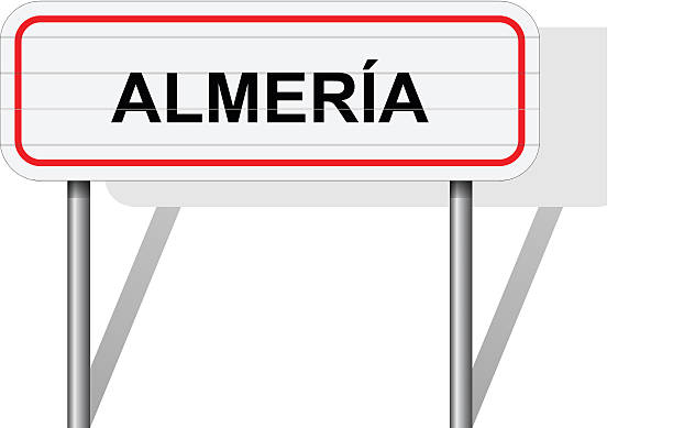 stockillustraties, clipart, cartoons en iconen met welcome to almeria spain road sign vector - almeria