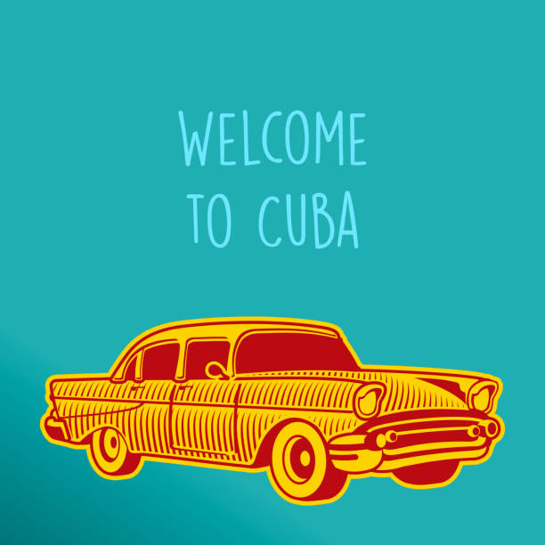 에 오신 것을 환영 합니다 쿠바 배경 - cuba stock illustrations